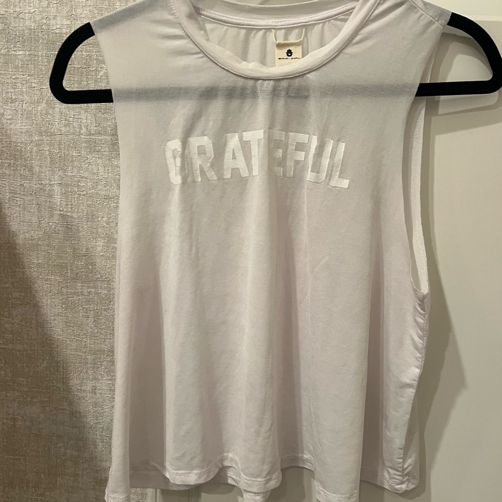 White Sleeveless Crop Muscle Tee